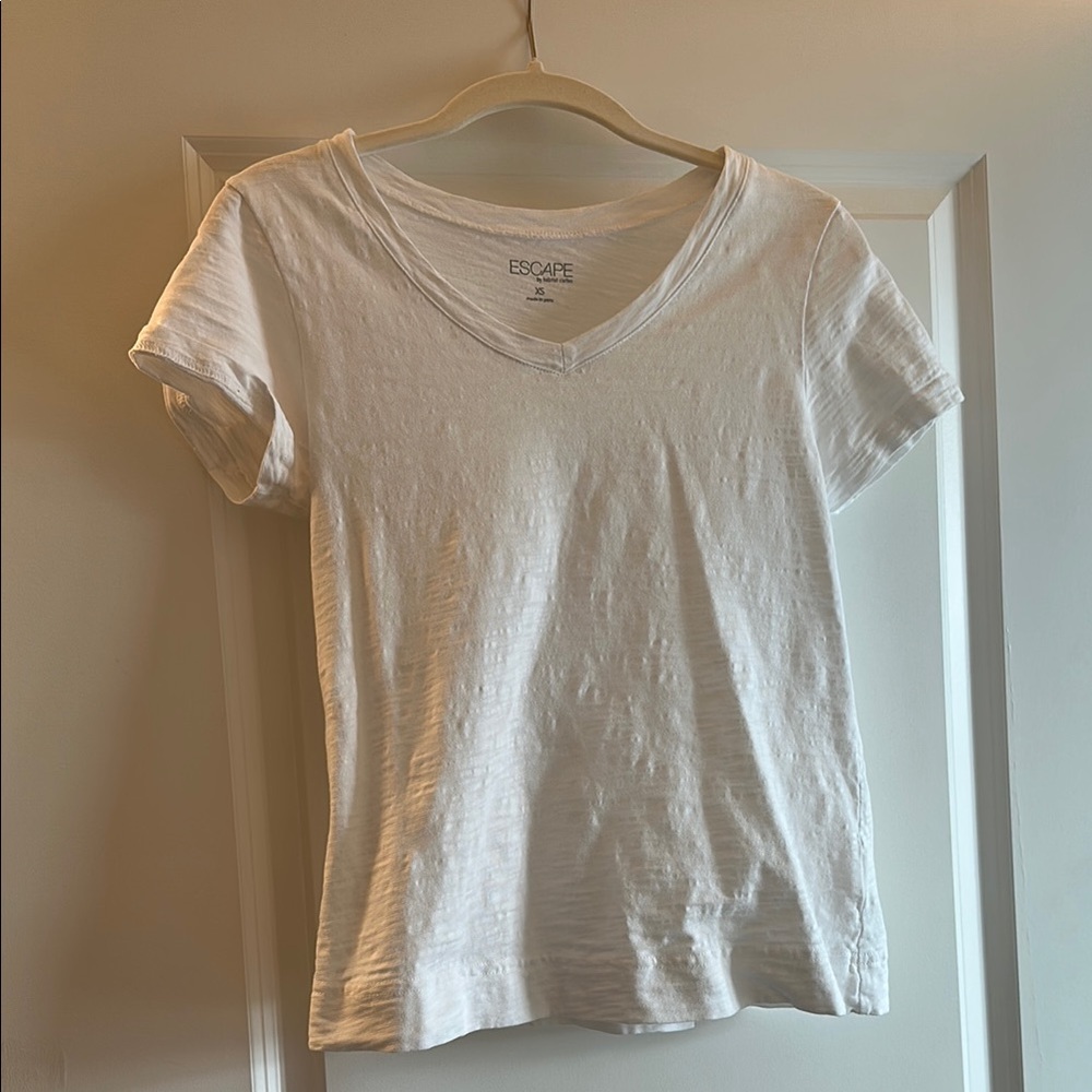 Women's White V-Neck Top